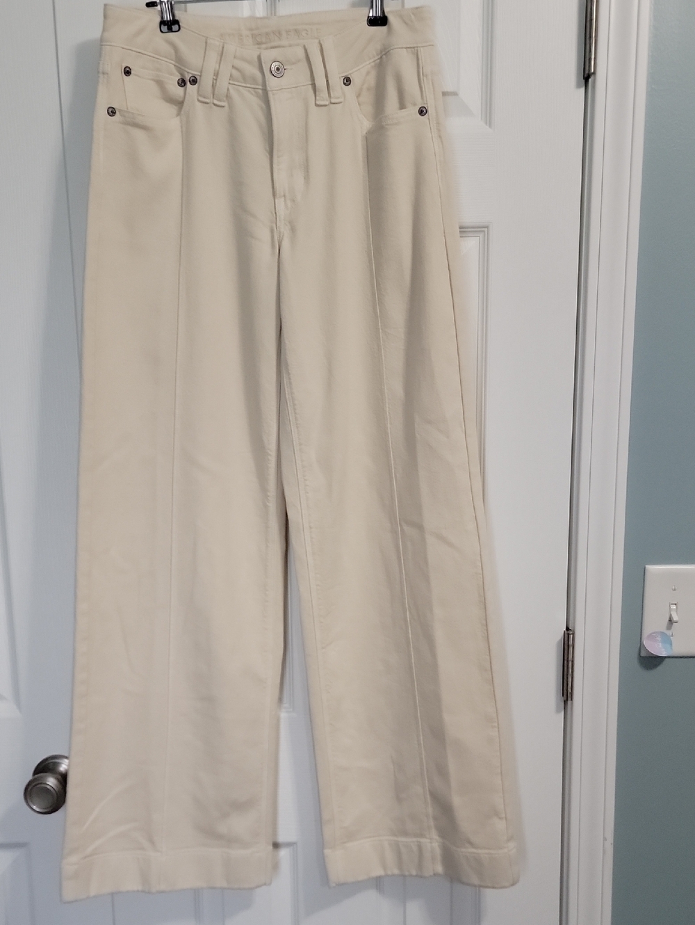 Nwot AE Womens  Wide-Leg Cream Pants 2L